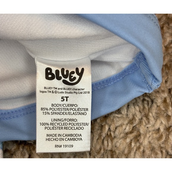 Bluey 2-piece Long Sleeve Rashguard swimsuit Swim lessons UPF 50+ 2T Beach - Picture 9 of 10